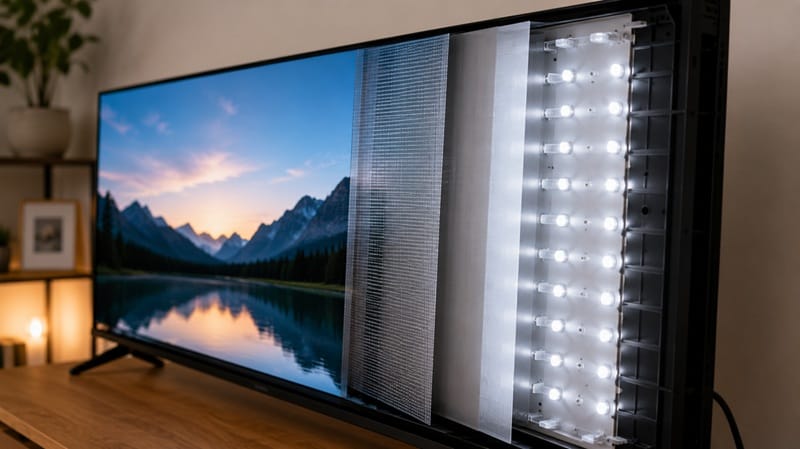 what is a tv backlight — LED strips behind an LCD panel